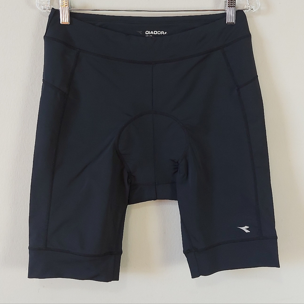 Diadora Men Chamois Pads Riding Comfort‎ Cycling Shorts Large Black Stretch Bike
